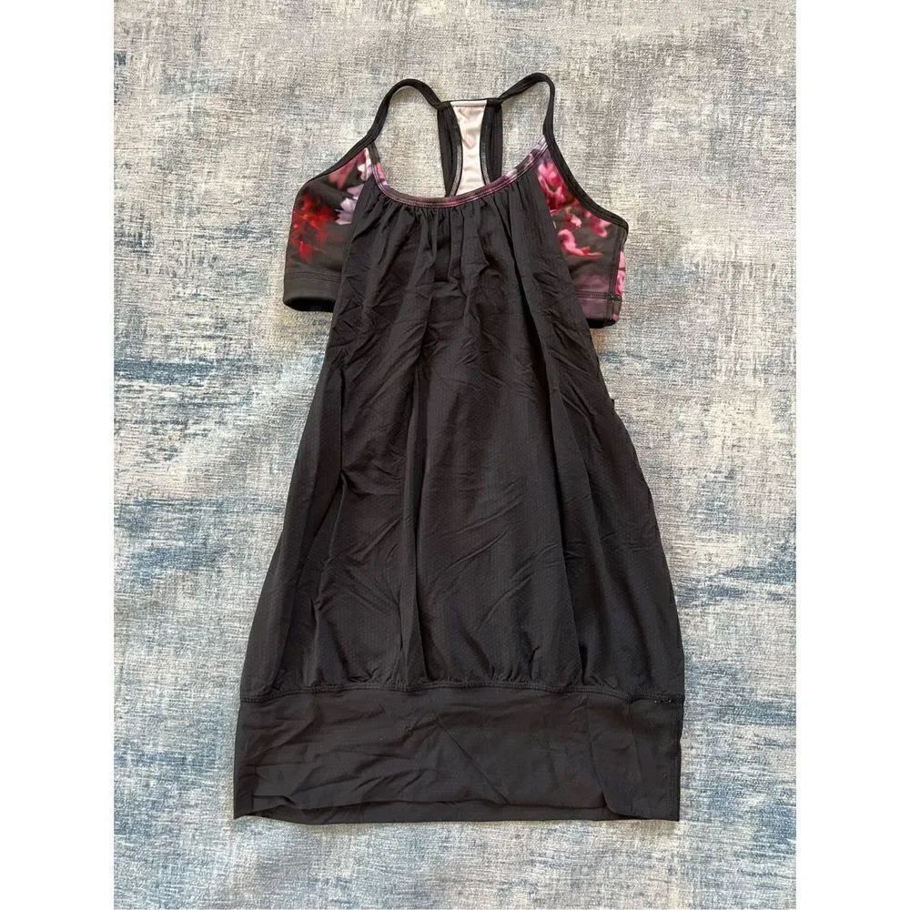 Lululemon Black / Spring Has Sprung Multi No Limits Tank Size 4 - Picture 5 of 6